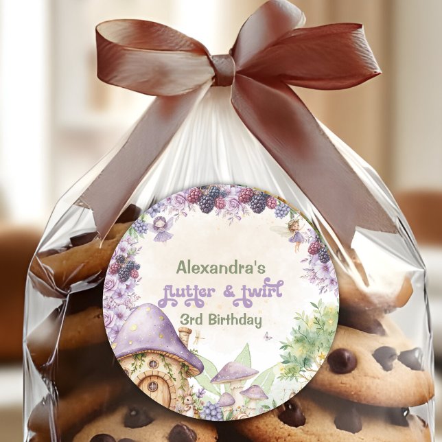 Sticker Rond Purple Fairy Troisième Berry 3e anniversaire (Créateur téléchargé)