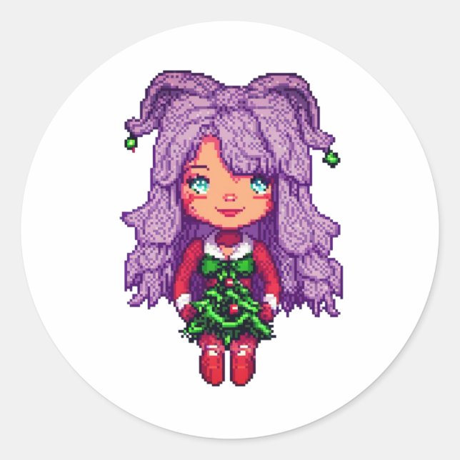 Sticker Rond Purple fille (Devant)