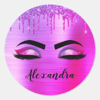 Purple Glitter Sparkle Eyelashes Monogram