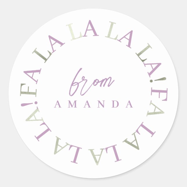 Sticker Rond Purple Green Fa Noël La La ID1009 (Devant)