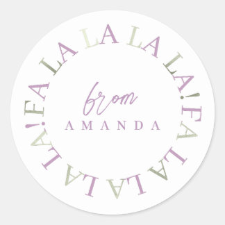 Sticker Rond Purple Green Fa Noël La La ID1009