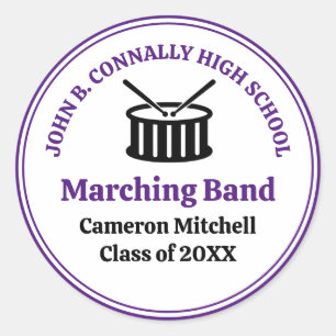 Sticker Rond Purple High School Marching Band Personnalisé Part