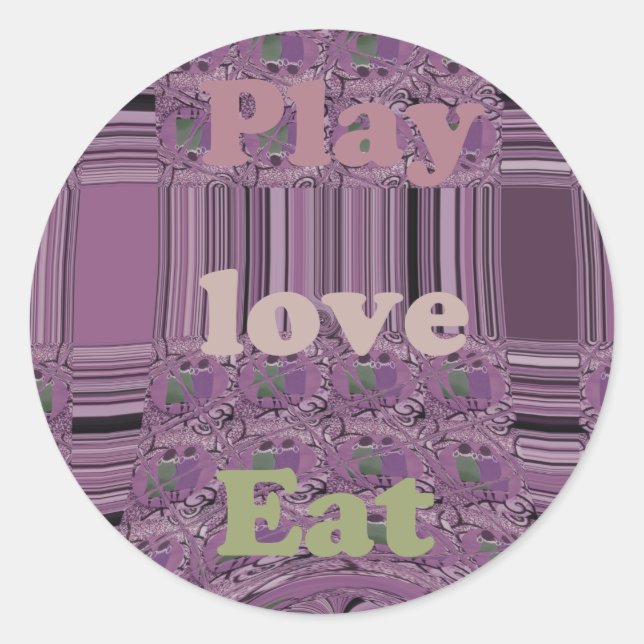 Sticker Rond Purple Lots & Jouer Manger Afrique du Sud Traditio (Devant)