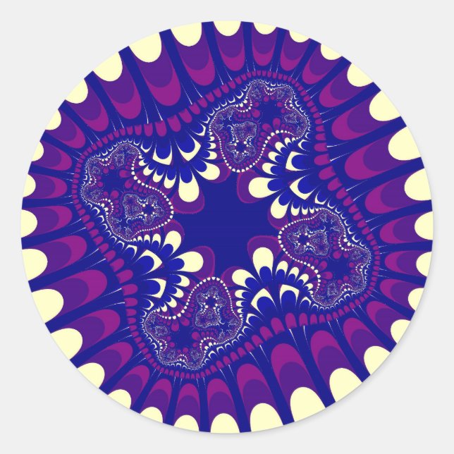 Sticker Rond Purple Morning Glory Flower (Devant)