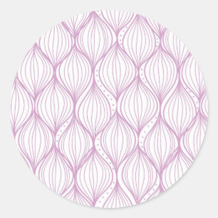 Sticker Rond Purple ogee stripes pattern