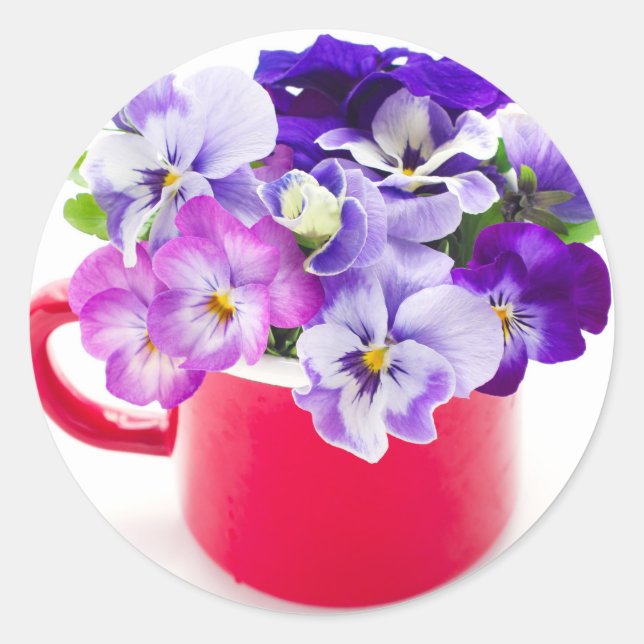 Sticker Rond purple pansy (Devant)
