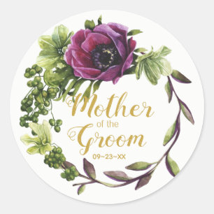 Sticker Rond Purple Peony Wreath Mère de la salle de gym ID456
