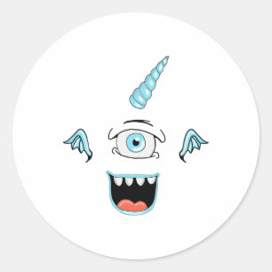 Sticker Rond Purple Personnes Mangent Monster Costume Halloween