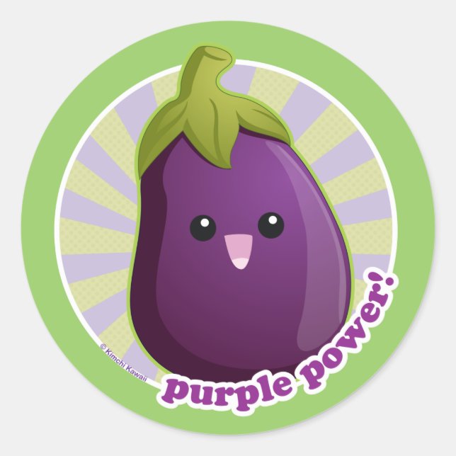 Sticker Rond Purple Power ! (Devant)