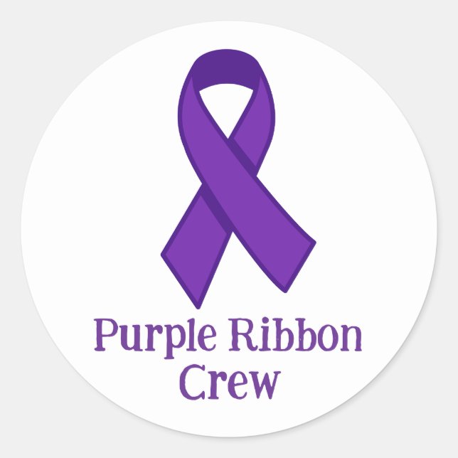 Sticker Rond Purple Ribbon Crew (Devant)