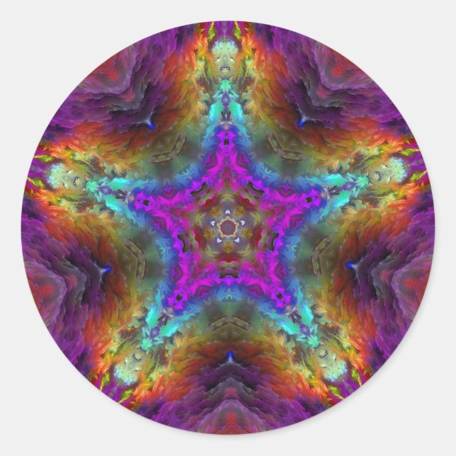 Sticker Rond Purple STAR Mandala (Devant)