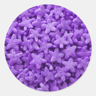 Sticker Rond Purple Stars Céréales Petit déjeuner Motif aliment