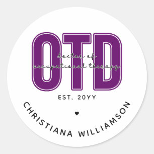 Sticker Rond Purple sur mesure OTD Docteur en ergothérapie