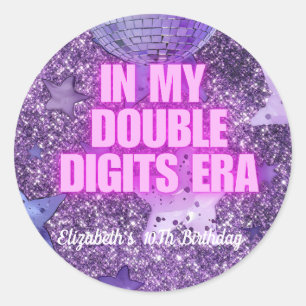 Sticker Rond Purple Trendy Dans Mes Double Chiffres Era Anniver