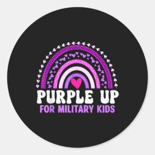 Sticker Rond Purple Up For Military Kids Military Child Mois R