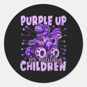 Sticker Rond Purple Up For Military Kids Mois Military Child D