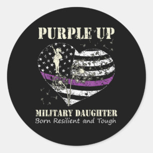 Sticker Rond Purple Up Militaire Enfant Dandelion Pour Gi