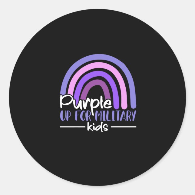 Sticker Rond Purple up pour enfants militaires Arc en ciel Enfa (Devant)