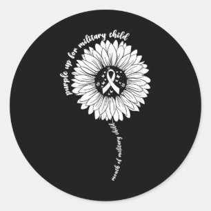 Sticker Rond Purple Up Pour Les Enfants Militaires Mois De Mili
