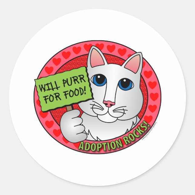 Sticker Rond Purr pour l'alimentation (Devant)