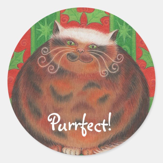 sticker rond 'Purrfect ! ' (Devant)