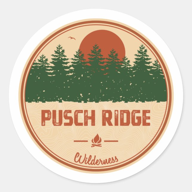 Sticker Rond Pusch Ridge Wilderness Arizona (Devant)