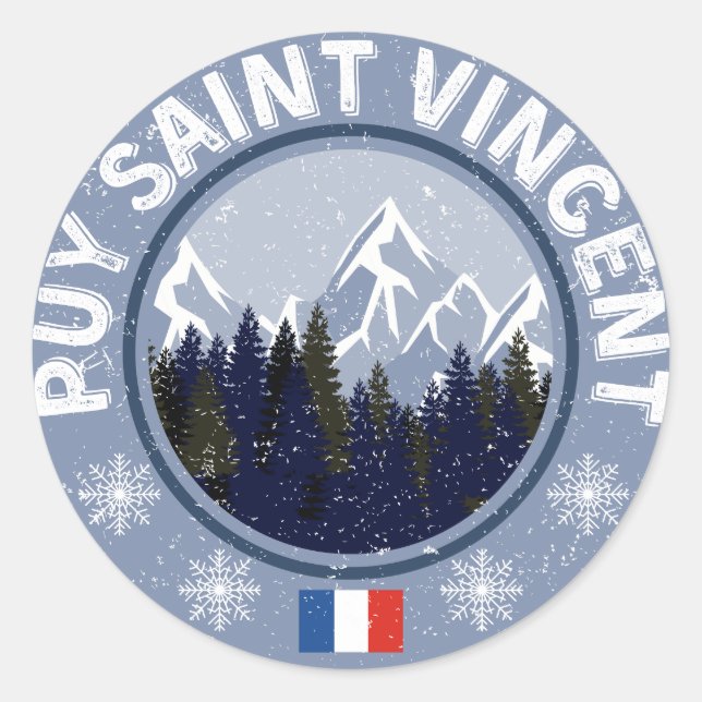 Sticker Rond Puy Saint Vincent Station de ski (Devant)