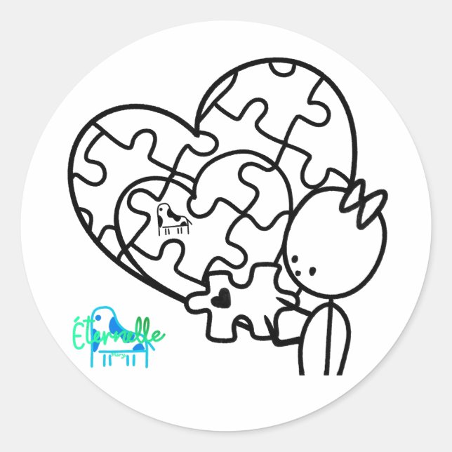 Sticker Rond Puzzle à un million de pièces (Devant)