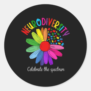 Sticker Rond Puzzle Tournesol Embrasser la neurodiversité Spect