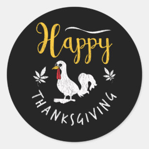 Sticker Rond Pyjama de Thanksgiving assorti pour enfants de fam