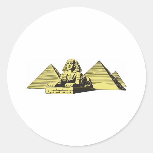 Sticker Rond Pyramide des sphinx Egypte (Devant)