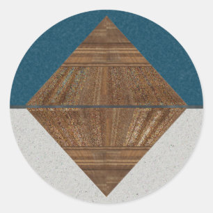 Sticker Rond Pyramide dorée Topaz égyptienne Art Abstrait