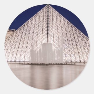 Sticker Rond pyramide du louvre france paris la nuit