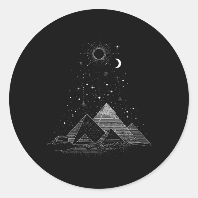 Sticker Rond Pyramides égyptiennes Égypte Vacances Voyage Pyram (Devant)