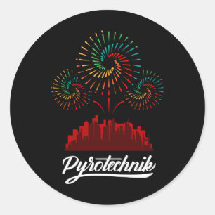Sticker Rond Pyrotechnie Pyrotechnicien Équipage Pyro Show