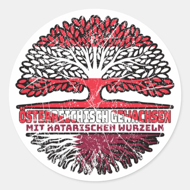 Sticker Rond Qatar Arbre autrichien (Devant)