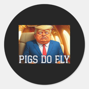 Sticker Rond Qatar Un Lago Anti Trump Les Cochons D'Avion Du Qa