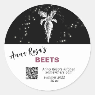 STICKER ROND *~* QR AP30 BEETS - DÉSHYDRATED CANNING FREEZE