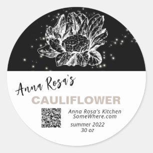 STICKER ROND *~* QR AP30 CAULIFLOWER DÉSHYDRATED CANNING FREEZE