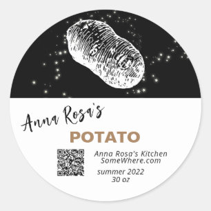 STICKER ROND *~* QR AP30 POMME DE TERRE - DÉSHYDRATED CANNING F