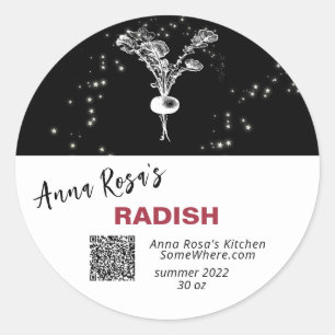 STICKER ROND ~* QR AP30 RADISH - DÉSHYDRATED CANNING FREEZE