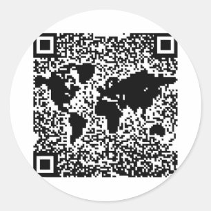 Sticker Rond QR Code - Le monde