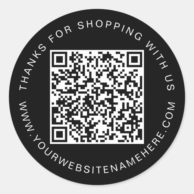 Sticker Rond QR Code Small Business Website Black (Devant)