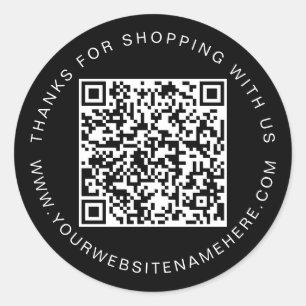 Sticker Rond QR Code Small Business Website Black