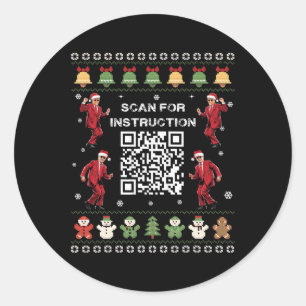 Sticker Rond Qr Trump Dance Code Président Analyse De L'Instruc