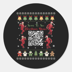 Sticker Rond Qr Trump Dance Code Président Dance Code Noël