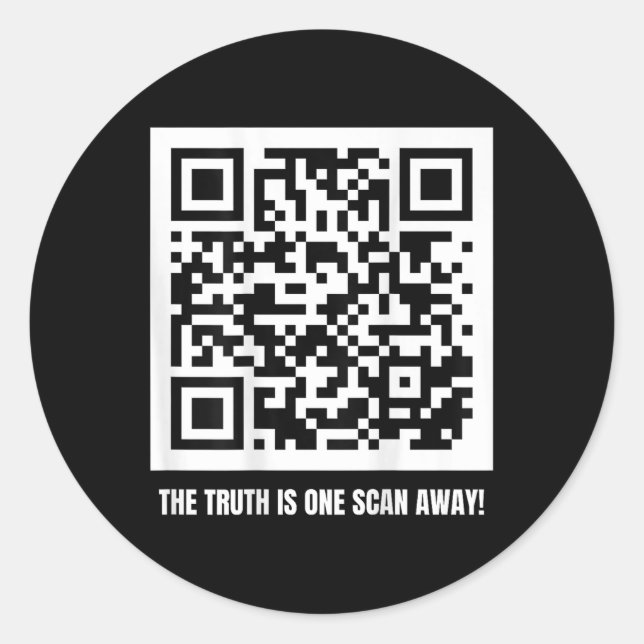 Sticker Rond Qr Trump Dancing Code Merch Uni-adulte, Noir, (Devant)