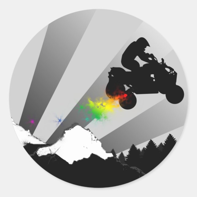 Sticker Rond quads : chemin de terre : (Devant)