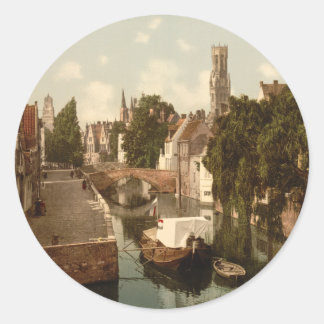 Sticker Rond Quai Vert, Bruges, Belgique