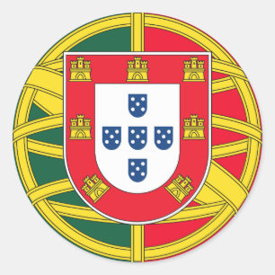 Sticker Rond Qualité du drapeau portugais